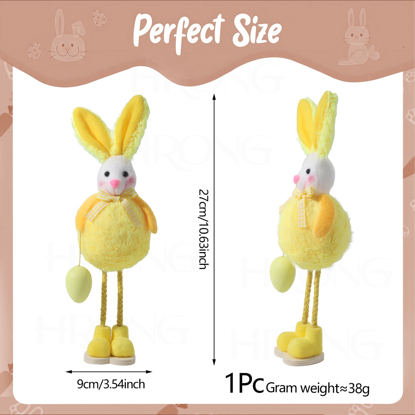 2-Pack Easter Plush Bunny Ornament - Cute Home Window Decor Hanging Easter Bunny Toys