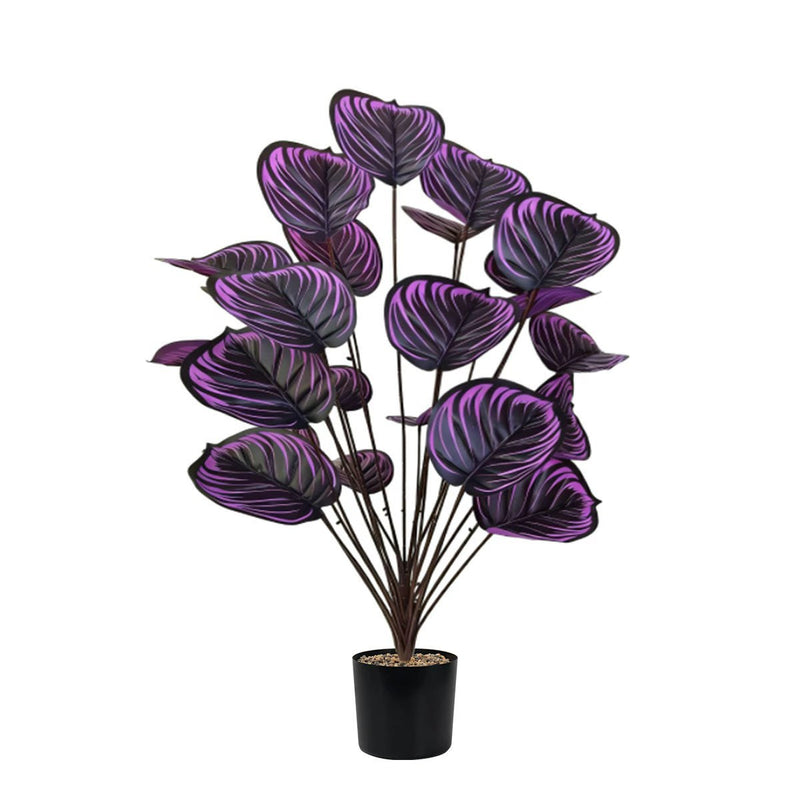 Artificial Violet Bush with 24 Blooms, 33" Tall Lifelike Faux Floral for Home Decor, Wedding & Events