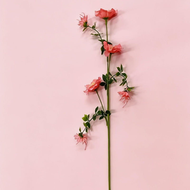 Artificial Cosmos Flower Bush with 6 Blooms, 27.5" Silk-Like Faux Floral, Wedding & Home Decor