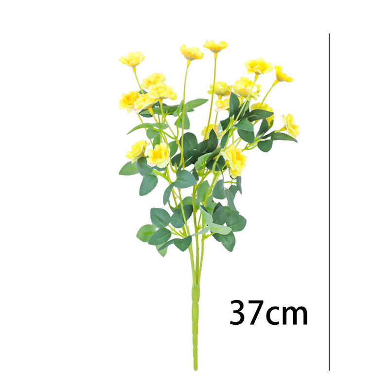 Artificial Silk Rose Bush, 15" Realistic Floral Arrangement for Weddings, Home Decor & Events, Bulk Wholesale Available