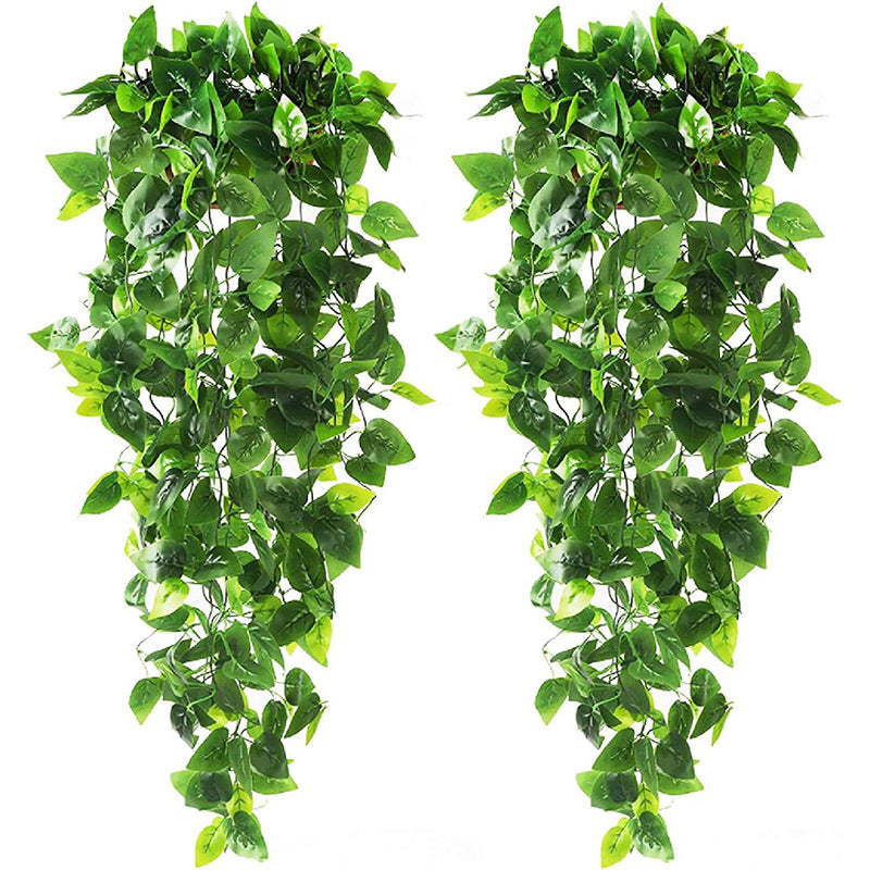 Premium 2 Pcs Artificial Ivy Hanging Vines UV Resistant Greenery Garlands Indoor Outdoor Farmhouse Decor Bookshelf Arrangements
