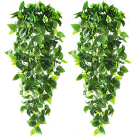 Premium 2 Pcs Artificial Ivy Hanging Vines UV Resistant Greenery Garlands Indoor Outdoor Farmhouse Decor Bookshelf Arrangements