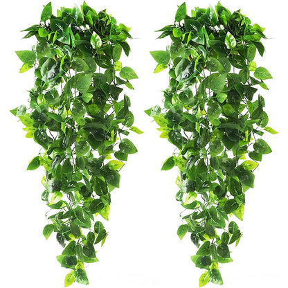 Premium 2 Pcs Artificial Ivy Hanging Vines UV Resistant Greenery Garlands Indoor Outdoor Farmhouse Decor Bookshelf Arrangements