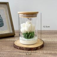 Valentine's Day Tulip Floral Aromatherapy Candle - Ins Vibe Gift Glass Jar Candle