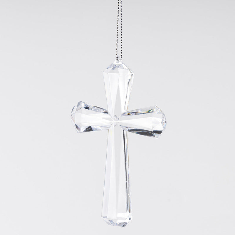 Acrylic Transparent Cross Hanging Ornaments Christmas Decorations Bulk for Xmas Party
