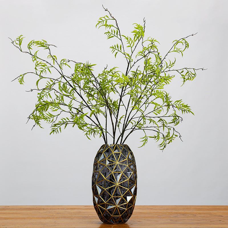 46" Artificial Persian Leaf Branch, Single Stem with 50 Realistic Foliage, Faux Greenery for Home Office Wedding Decor