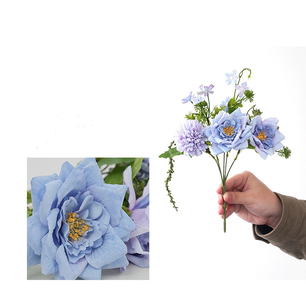 Artificial Rose Bouquet - 12 Inch Mini Fake Flowers | Wedding Event Decor Centerpieces