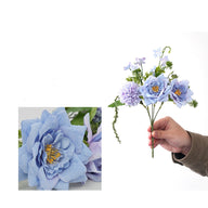 Artificial Rose Bouquet - 12 Inch Mini Fake Flowers | Wedding Event Decor Centerpieces