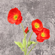 23 Inch Artificial Silk Poppy Flower Stems Spray Style, 10 Pcs