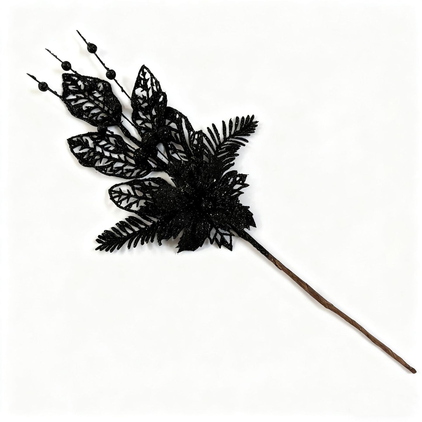 Christmas Gold Glitter Lily Ornament - 17" Christmas Tree Topper Decoration