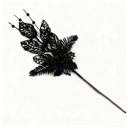 Christmas Gold Glitter Lily Ornament - 17" Christmas Tree Topper Decoration