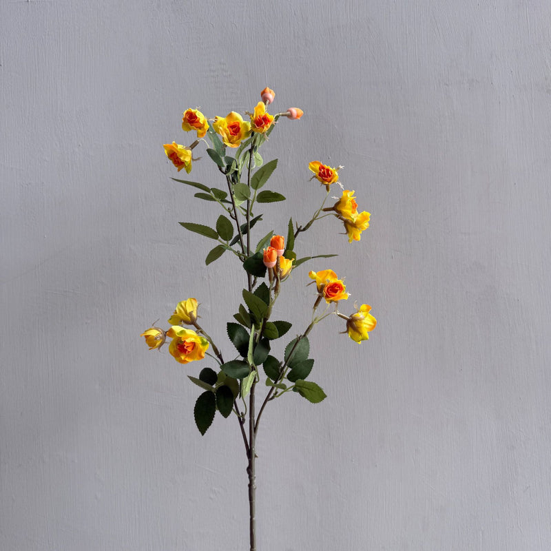 Artificial Mini Rose Bush with 18 Blooms, 25" Silk-Like Faux Flowers for Home Decor, Weddings & Events