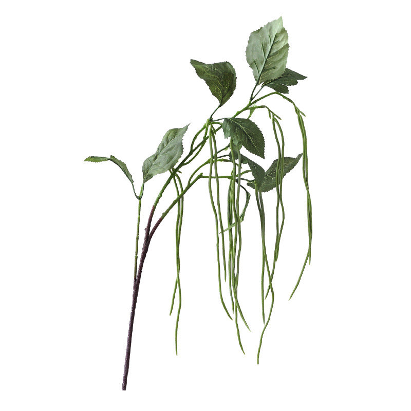 Artificial Long Bean Vine, Single Stem, 37" Green or Red, PVC Material for Home Decor, Wedding, and Events