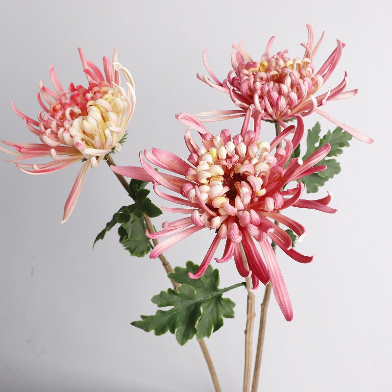 Single Stem PU Chrysanthemum Artificial Flower, 28" Tall, Perfect for Weddings, Events, and Indoor Decor