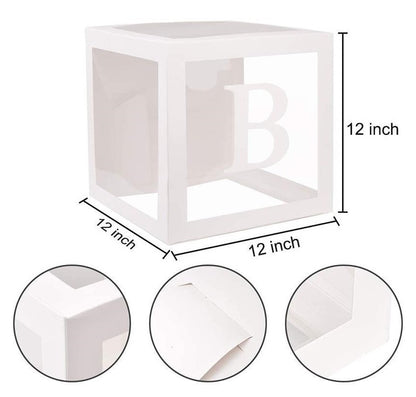 Bulk 4 Pcs Clear Balloon Boxes with Letters for Baby Shower Birthday Party Backdrop Decor Wholesale