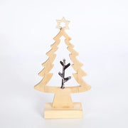 10 Pcs Hollow-out Christmas Tree Ornaments with Top Five-Pointed Star, Bulk Holiday Decor for Home Tabletop