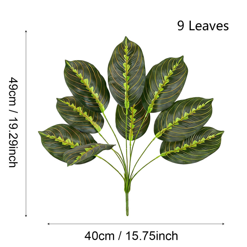 Artificial Calathea Plant, 17 Inch Tall, Realistic Plastic Greenery for Home, Office, Wedding Decor