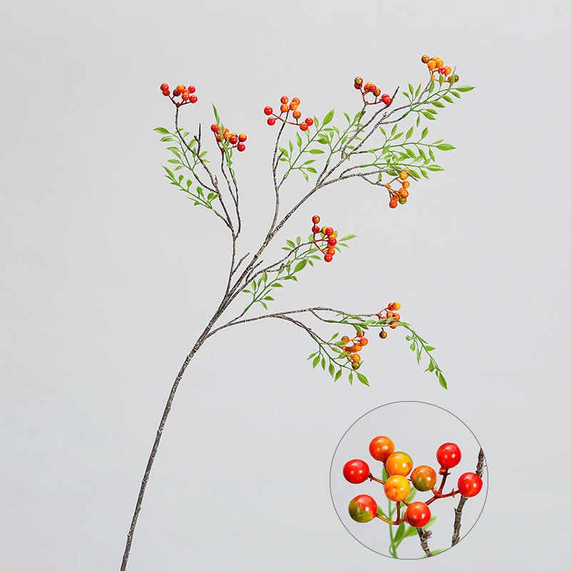 Artificial Coriaria Branches with Leaves & Berries, Single Stem 39", Realistic Faux Greenery for Home Decor, Wedding & Event Styling