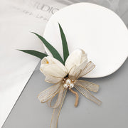 Velvet Tulip Corsage 12 Pcs Bulk Artificial Flowers for Bride Bridesmaid Wedding Party