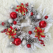 Artificial Christmas Wreaths with Elk, Cedar, Pinecones, Glitter Poinsettias – Holiday Front Door Wall Hanging Decoration, Bulk Wholesale
