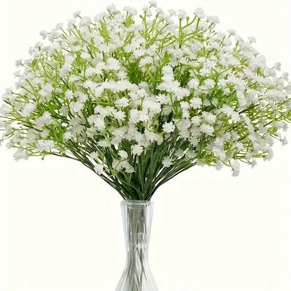 Bulk 10 Pcs Artificial Baby Breath Gypsophila Premium Stems with Blooms UV Guard for Wedding Arch Florals Non-Fading Wholesale