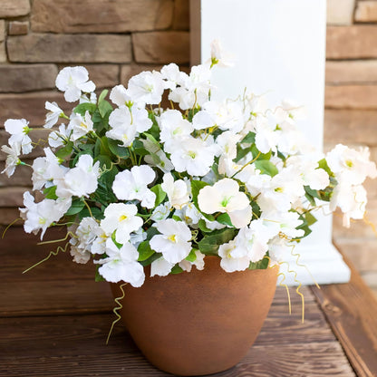 Premium UV-Resistant Artificial Hibiscus Flowers 8 Bundles Faux Silk Plants for Outdoor Garden Porch Patio Vase Decor High-Quality