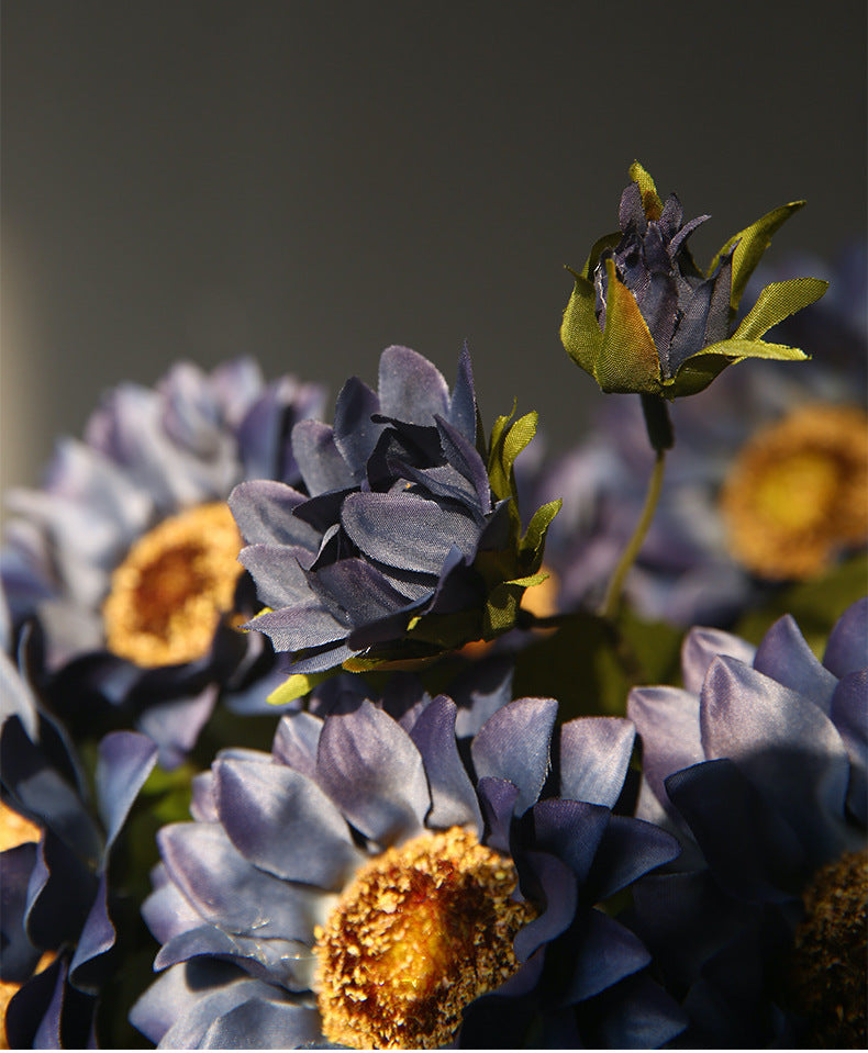 18 Inch Artificial Silk Sunflower Bush Bouquet, 1 Pc, Autumn Decoration