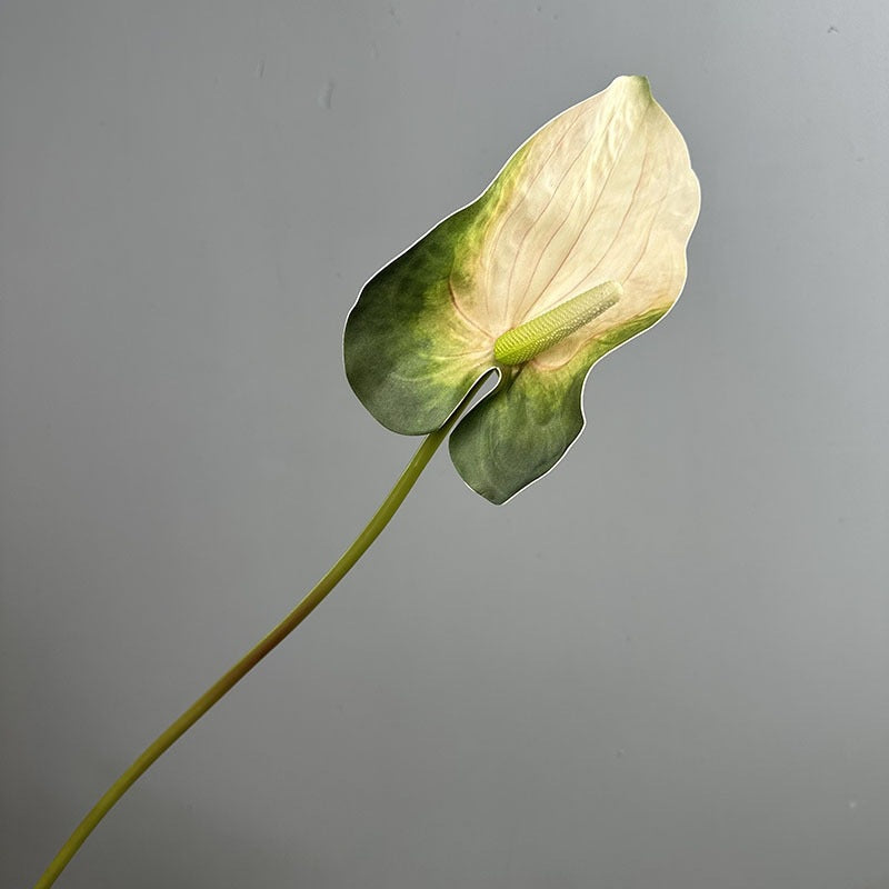 Single Stem Anthurium Artificial Flower, 28" Tall with 5" Bloom, Lifelike Red Flamingo Lily for Home & Event Decor
