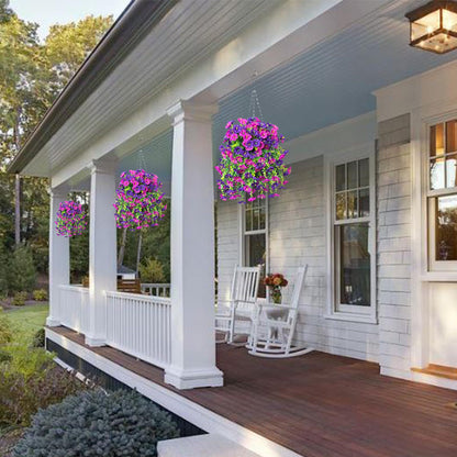 Premium 2 Pcs Morning Glory Vines Silk Flowers UV Resistant Waterproof Wedding Arch Backdrops Hanging Baskets Indoor Outdoor