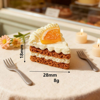 Wedding Decor Mini Faux Cream Cake Set - 10 Pcs Triangle Mousse Fake Fruit Cake Resin Charms (3 Colors)