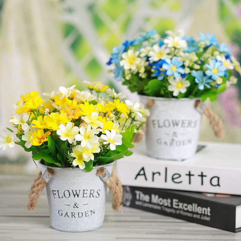 Premium 6 pcs UV Resistant Artificial Daisy Flowers Silk Farmhouse Decor Indoor Outdoor Garden Wall Hanging Arrangements