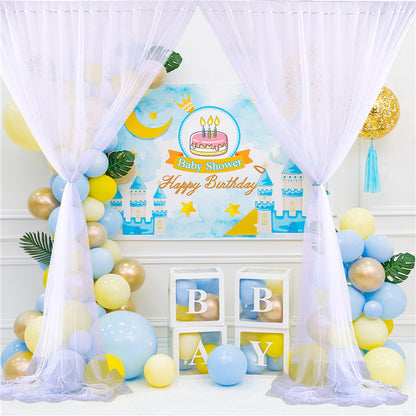 Bulk 2 PCS Tulle Sheer Backdrop Curtain Background Drapes for Wedding Arch Baby Shower Birthday Party Decoration Wholesale