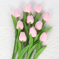 Bulk 20Pcs Silk Tulips  Artificial Flowers Bendable Stem for Mother's Day  Wedding Centerpiece Home Decor Wholesale