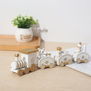 3 Pcs Christmas Mini Train Decor Set with Snowman Ornament for Holiday Party Decoration