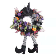 Halloween Purple Witch Leg Artificial Wreath 13 Inch Vintage Style Bulk Wholesale