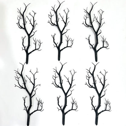 10 - Pack Black Plastic Artificial Dead Branches for Halloween - Indoor Decor Essential
