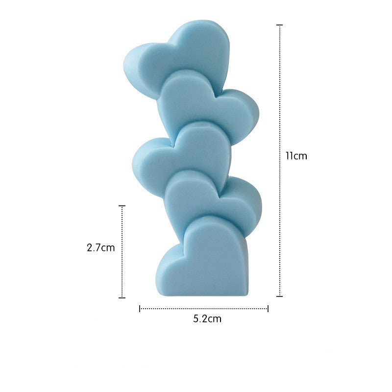 4-Heart & Daisy Scented Candles - Valentine’s Day Gifts Photo Props & Cute Decor