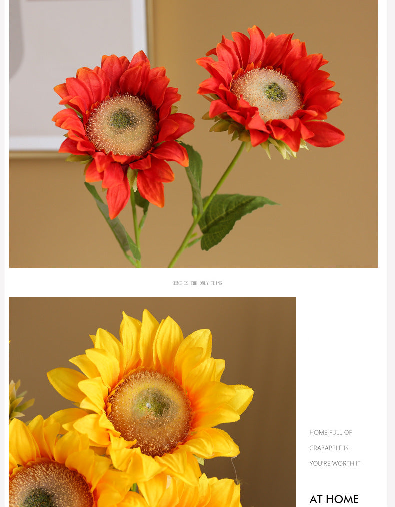 17 Inch Artificial Silk Sunflower Stems 10 Pcs Bulk Fall Autumn Wedding Garden Vase Decor