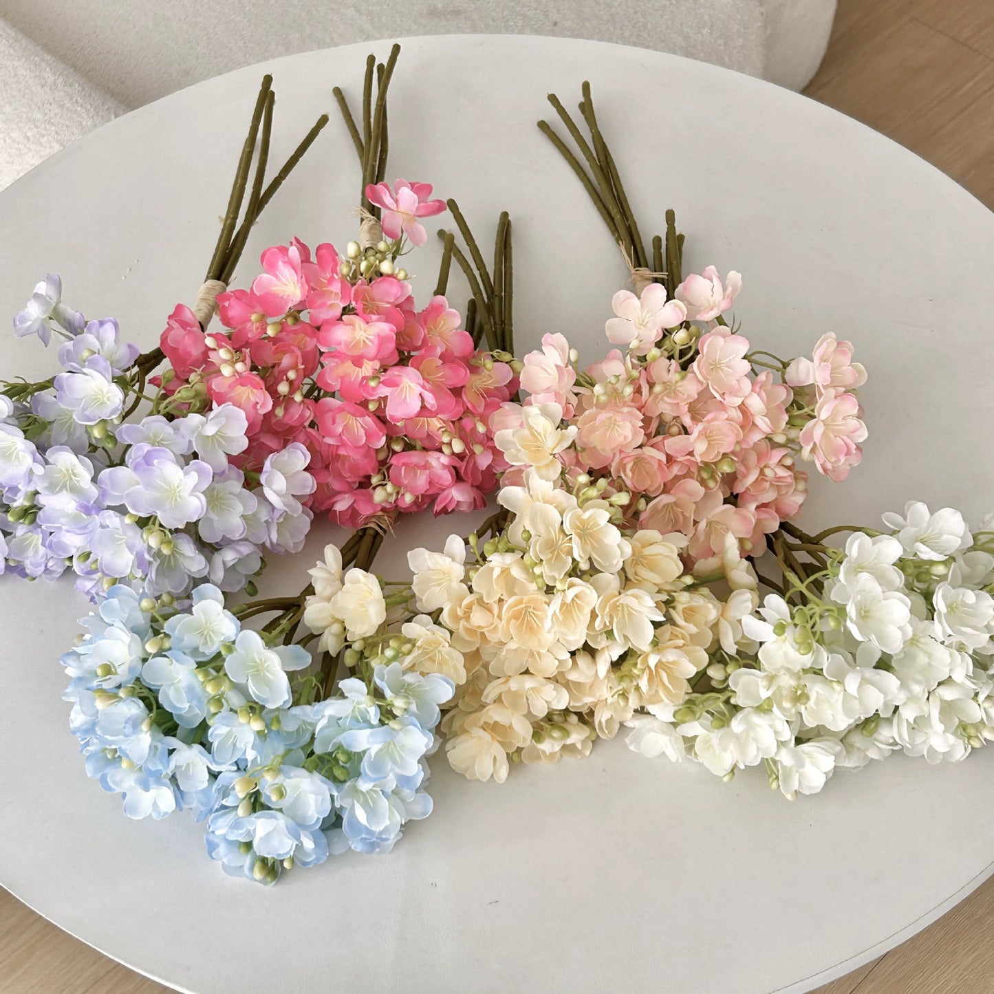 Bulk Jasmine Bridal Bouquet Silk Flowers Bendable Stems Shatterproof for Spring Weddings Boho Centerpieces Garden Party Decor Wholesale