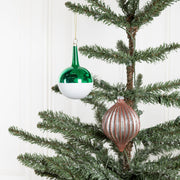 Christmas Ornament Glass Ball with Rope, Onion Shape, Bulk Set for Tree Decoration