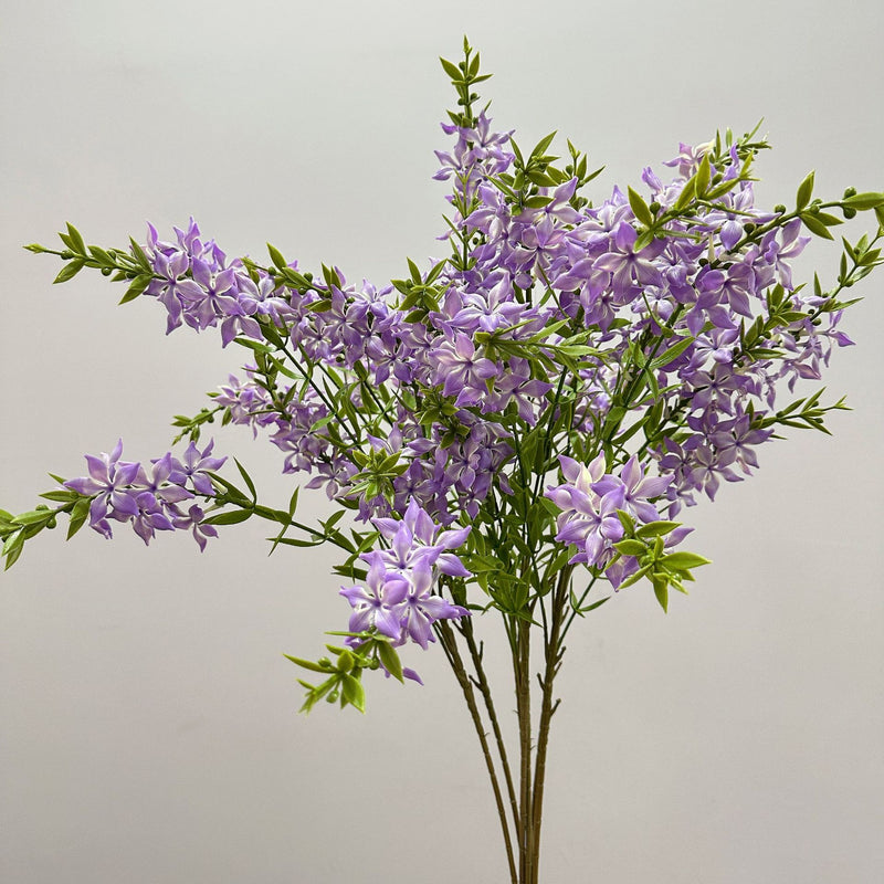 Artificial Lilac Flower Bush, Plastic Faux Lilac Stem 33 in, Rustic Wedding & Home Decor Flowers