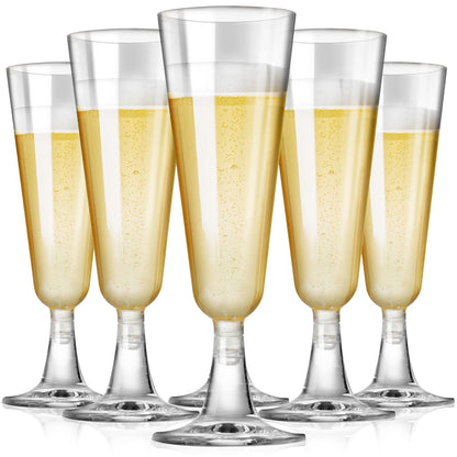 Bulk 25 Pcs Disposable Champagne Cups 2025 Crystal Clear Acrylic Toasting Flutes Non-Slip for Wedding Receptions&NYE Party Decor Wholesale