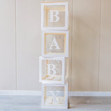 Bulk 4 Pcs Clear Balloon Boxes with Letters for Baby Shower Birthday Party Backdrop Decor Wholesale