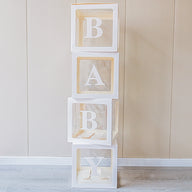 Bulk 4 Pcs Clear Balloon Boxes with Letters for Baby Shower Birthday Party Backdrop Decor Wholesale