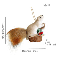Realistic Squirrel Ornaments 4 Styles - Christmas Tree Decor Cute Animal Pendants for Holiday Decoration