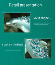 Artificial Glitter Dolphin Ornaments 12 Pcs Christmas Hanging Decorations Bulk Set