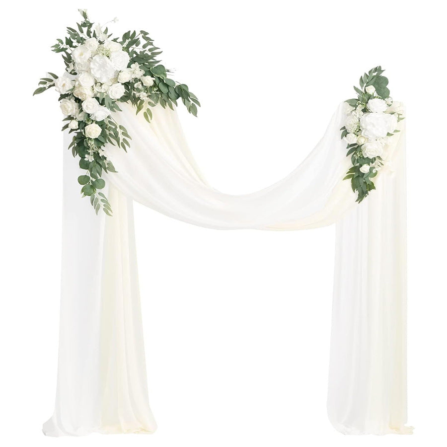 Bulk White Flower Arch 2025 Silk Touch Artificial Rose Wedding Arch with Adjustable Frame for Garden Ceremony Reception Decor Wholesale