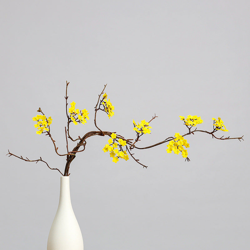 Artificial Cherry Blossom Branch, 34" Bush with Flexible Stems for Home Decor, Wedding, and Event Styling