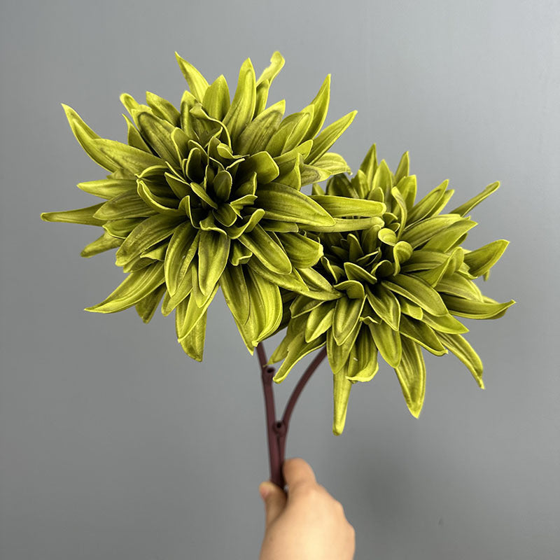 Single Stem PU Chrysanthemum Artificial Flower, 24" Realistic Floral for Weddings, Home & Commercial Decor