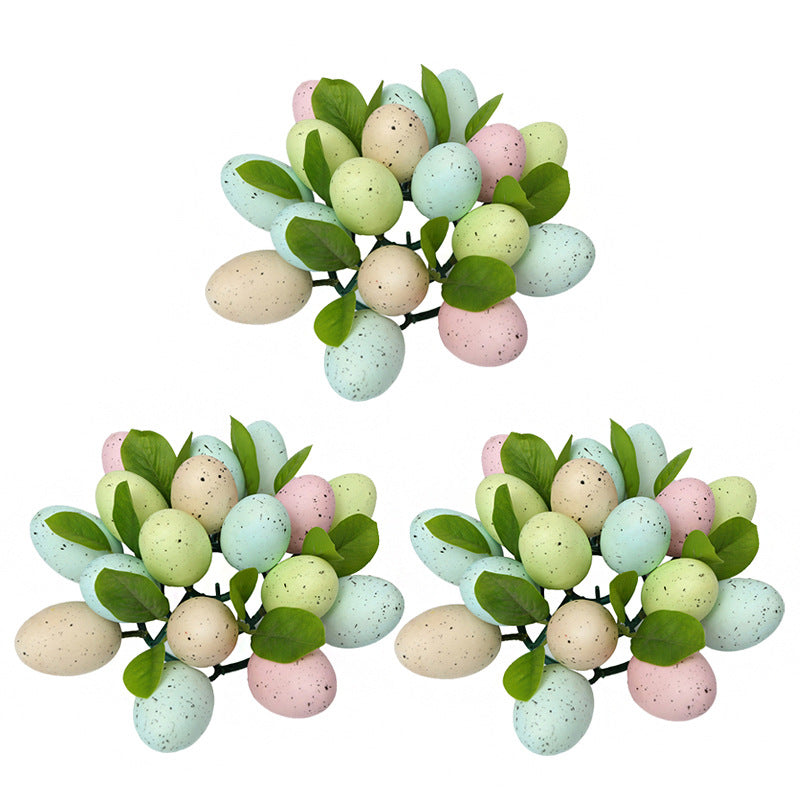 Easter Egg Wreath (9-Inch) - Faux Egg Candle Ring for Spring Easter Decor DIY Easter Decoration & Floral Accessories
